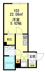 グランステージ横濱吉野町 1Kの間取図画像