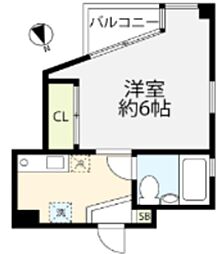 アーバンハウス駒場I ワンルームの間取図画像