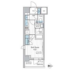 パークアクシス東陽町レジデンス ワンルームの間取図画像