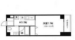 パルコート 2階1Kの間取り