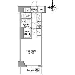 BPRレジデンス大島 6階1Kの間取り