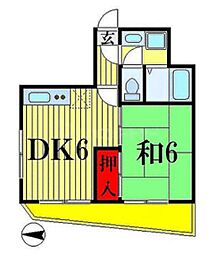 サザンコート 1DKの間取図画像