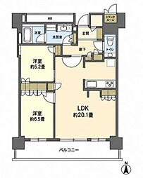 ザ・パークハウス晴海タワーズティアロレジデンス 2LDKの間取図画像