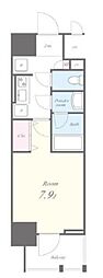 ルーツ文京音羽 6階1Kの間取り