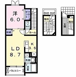 モデッサ クスミール 3階1LDKの間取り