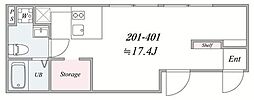 the trias nishinippori 1DKの間取図画像