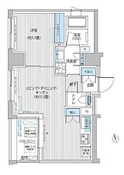 ロディア日本橋茅場町 3階1LDKの間取り