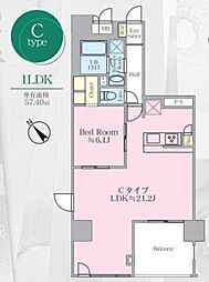 シルクボーテ 1LDKの間取図画像
