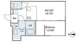 trias111 1DKの間取図画像