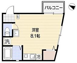 コルティーレ十条 2階ワンルームの間取り