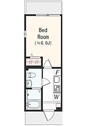 小田急小田原線 相武台前駅 徒歩2分の賃貸アパート 1階1Kの間取り