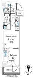 プライムブリス本所吾妻橋 1LDKの間取図画像