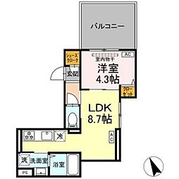 中野区鷺宮3丁目ＰＪ 3階1LDKの間取り