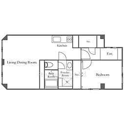 赤坂パークハウス 1LDKの間取図画像
