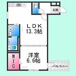 フジパレス湊駅東 1LDKの間取図画像