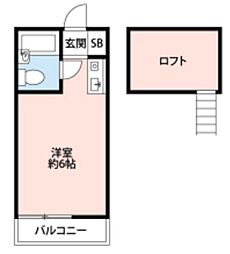 ベルハウス ワンルームの間取図画像