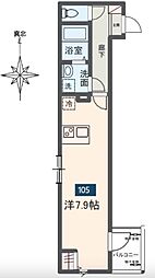 MELDIA北綾瀬4 ワンルームの間取図画像