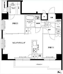 JR京浜東北・根岸線 東十条駅 徒歩5分の賃貸マンション 5階2LDKの間取り