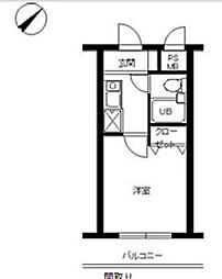 スカイコート宮崎台4 1Kの間取図画像