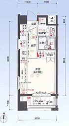 バージュアル武蔵小杉 1Kの間取図画像