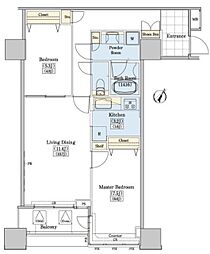 レジディアタワー上池袋 タワー棟 13階2LDKの間取り