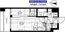 アジールコフレ中野坂上 1DKの間取図画像