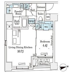 レジデンス文京春日 5階1LDKの間取り