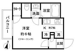 エムズハウス 1Kの間取図画像