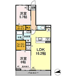 メゾンアムール 2LDKの間取図画像