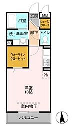 カッセル 3階ワンルームの間取り