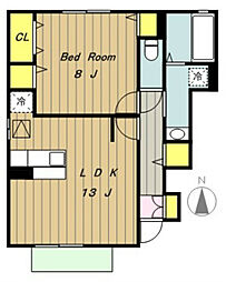シャトレーマグノリアI 1階1LDKの間取り