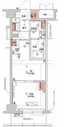 ハーモニーレジデンス神楽坂ヒルズsecond 1DKの間取図画像