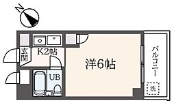 デイジイ川崎 1Kの間取図画像