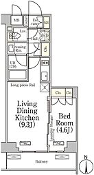 ベルファース大森山王 1階1LDKの間取り