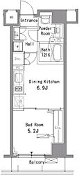 パークアクシス板橋 1DKの間取図画像