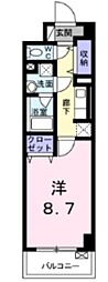 コリーヌ藤が丘 1Kの間取図画像