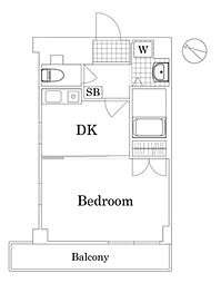 ガラ・シティ高井戸 1DKの間取図画像