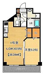 フェアリーヒルズ 1LDKの間取図画像