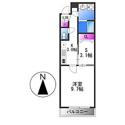 近鉄大阪線 弥刀駅 徒歩14分の賃貸マンション 3階1DKの間取り