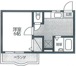 ラポール・アイ・2 1Kの間取図画像