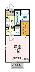 京成本線 京成西船駅 徒歩6分の賃貸アパート 1階1Kの間取り