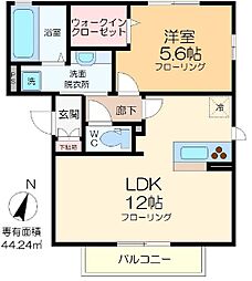 E1レジデンスB 1LDKの間取図画像