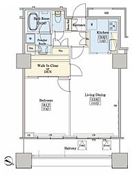 レジディアタワー上池袋 タワー棟 16階1LDKの間取り