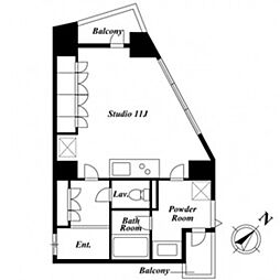 ＫＤＸレジデンス白金2 2階ワンルームの間取り