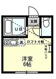 ユナイト根岸バルティアの杜 ワンルームの間取図画像