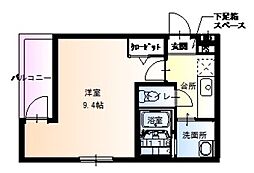 フジパレス堺寺地町 1Kの間取図画像
