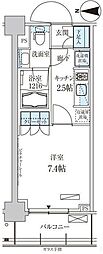 パークアクシス菊川ステーションゲート 1Kの間取図画像