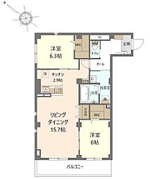 ハウス・デ・フリーデンス 3階2LDKの間取り