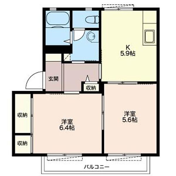 フロラシオン野木　I 00201｜栃木県下都賀郡野木町大字丸林(賃貸アパート2K・2階・43.75㎡)の写真 その2