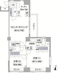 アビティ目黒 2LDKの間取図画像